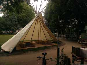 tipi tent open